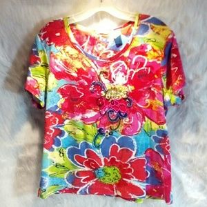 colorful summer top with some beading